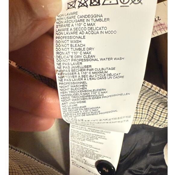 MM6 Maison Margiela S52KA0167 Micro Check Formal Trousers Silver Size 4 - Picture 12 of 16